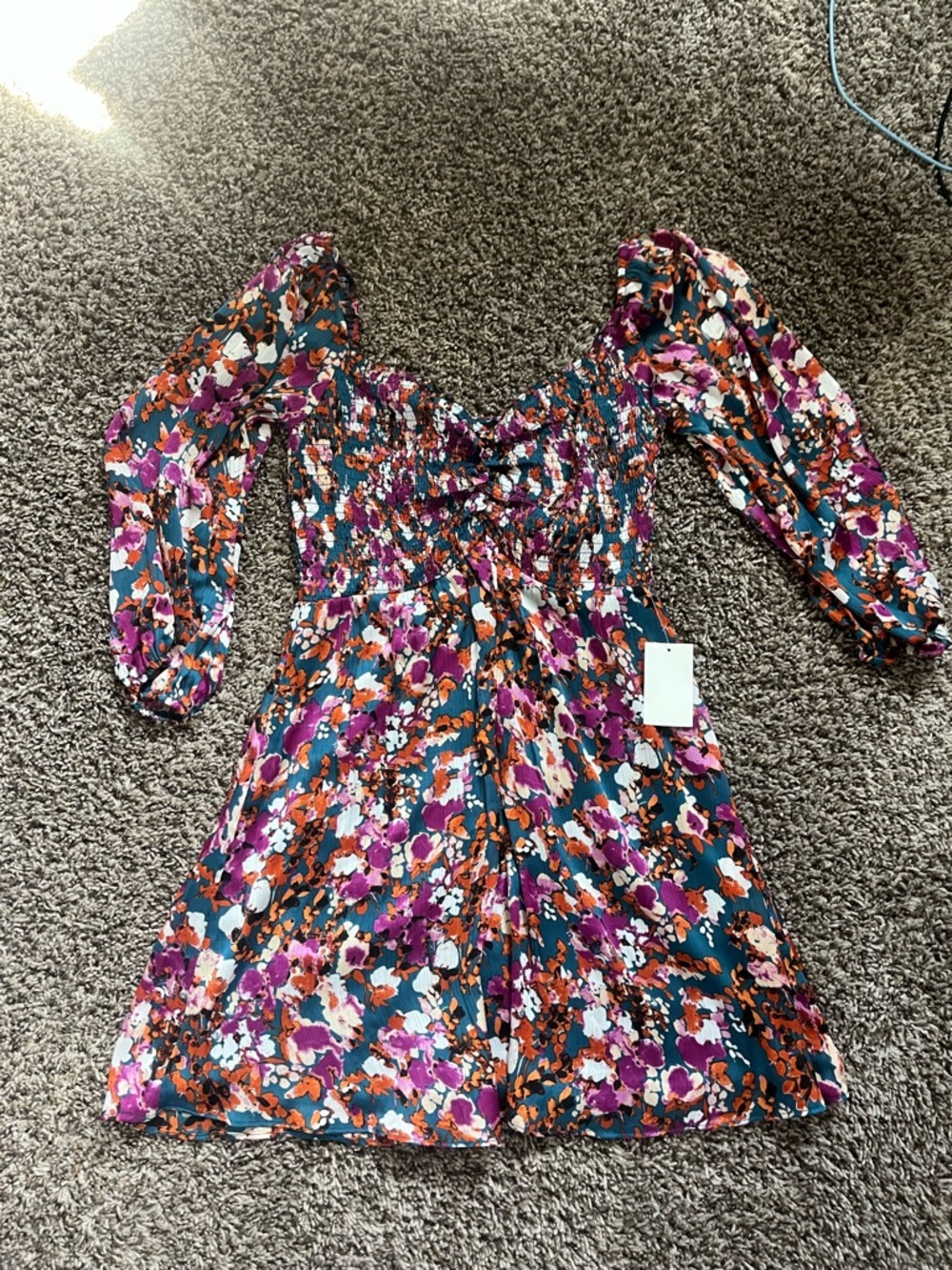 Floral Smocked  Mini Dress